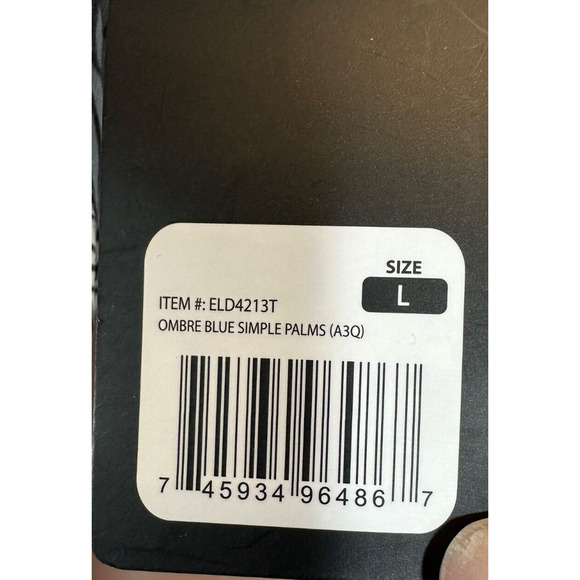 NWT Eddie Bauer Women L Sleeveless Harmony Dress Ombre Blue Simple Palm C6 - Picture 6 of 11